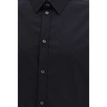 Black Cotton Dress Shirt