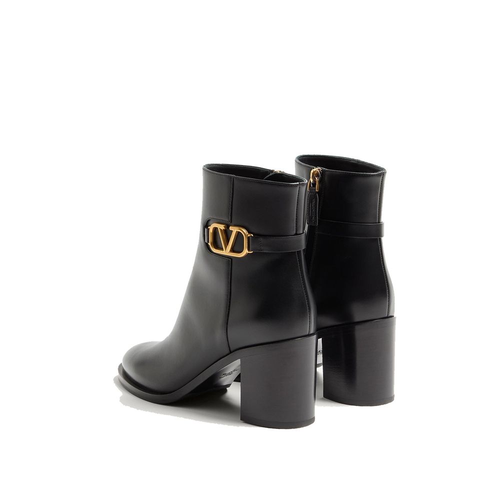 Black Calfskin Ankle Boots
