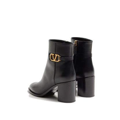 Black Calfskin Ankle Boots