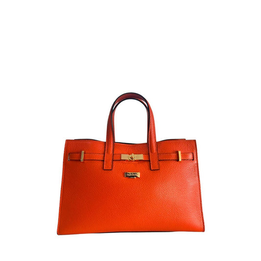 Orange Leather Women Handbag