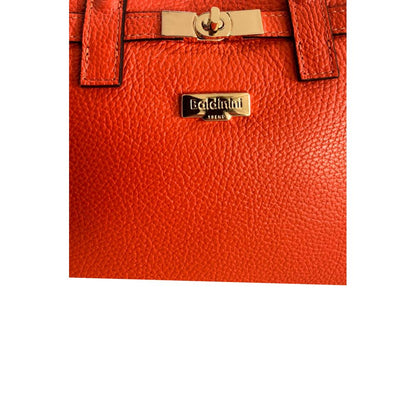 Orange Leather Women Handbag
