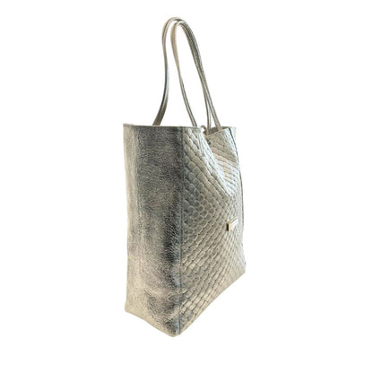 Gray Cowhide Clutch Bag