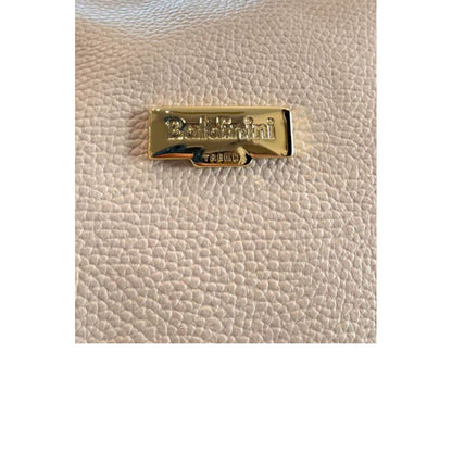 Beige Leather Women Handbag