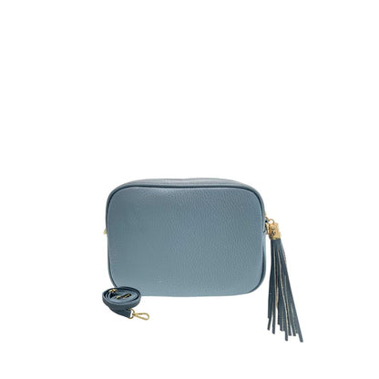 Blue Leather Women Crossbody Bag