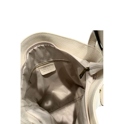 Beige Cowhide Leather Women Backpack