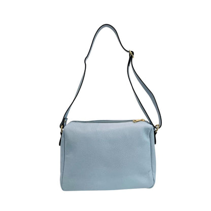 Blue Cowhide Crossbody Bag