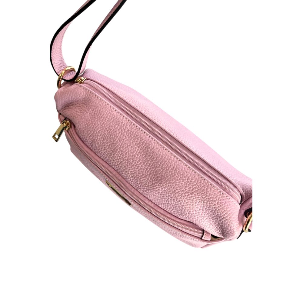 Pink Leather Women Crossbody Bag