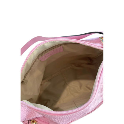 Pink Leather Women Crossbody Bag