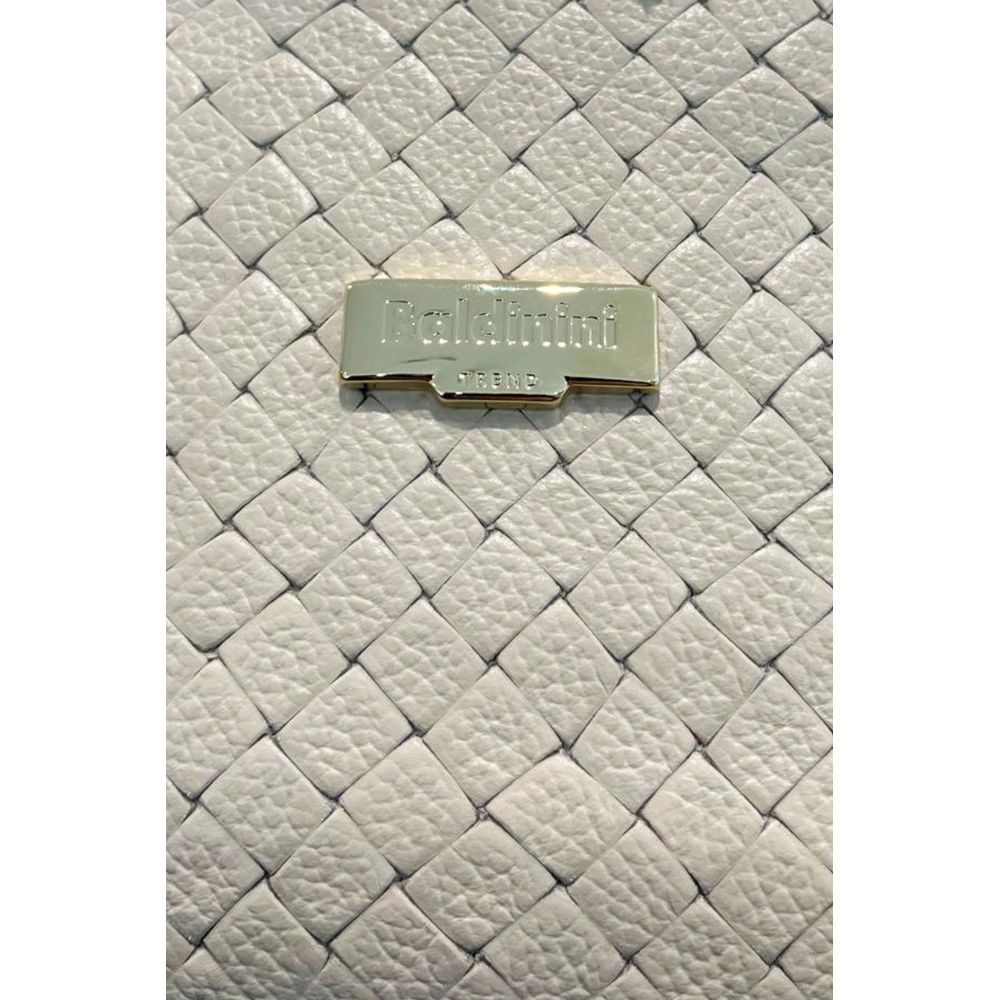 Beige Leather Women Shoulder Bag