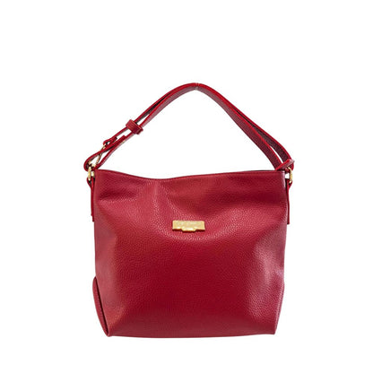 Red Leather Women Shoulder Bag
