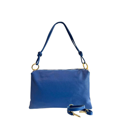 Blue Cowhide Clutch Bag