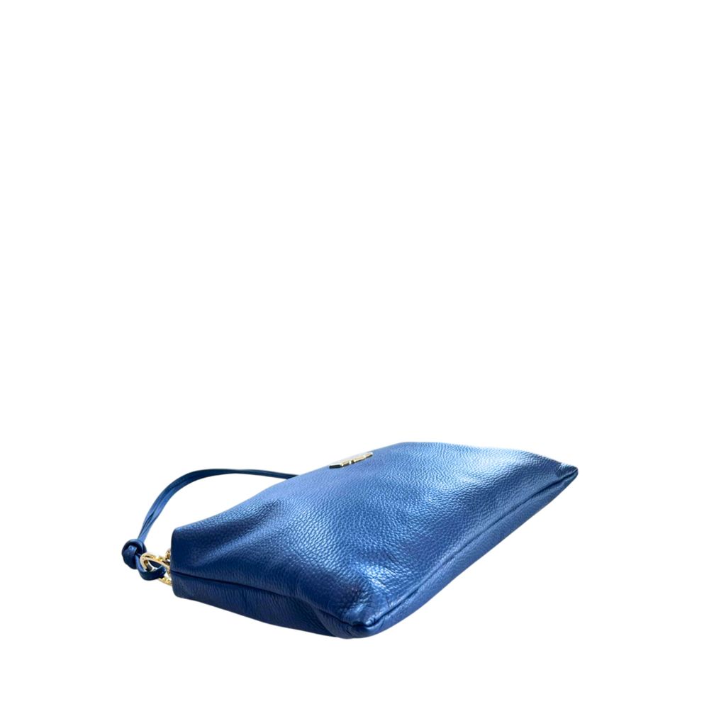 Blue Cowhide Clutch Bag