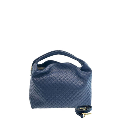 Blue Leather Women Handbag