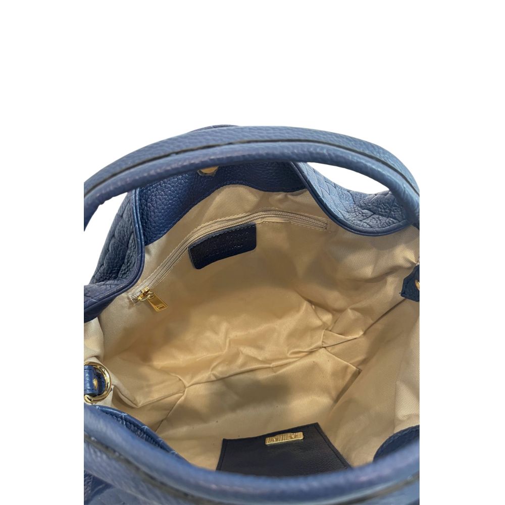 Blue Leather Women Handbag