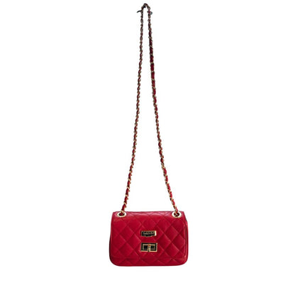 Red Leather Women Crossbody Bag