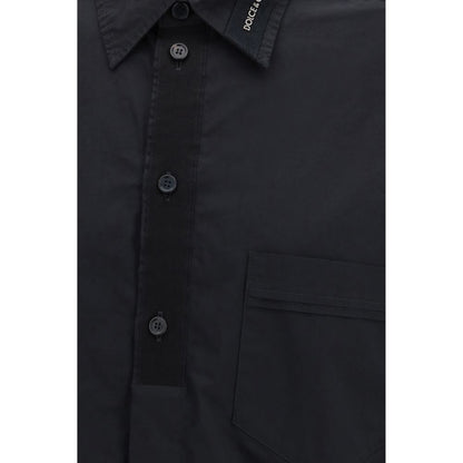 Black Cotton Dress Shirt