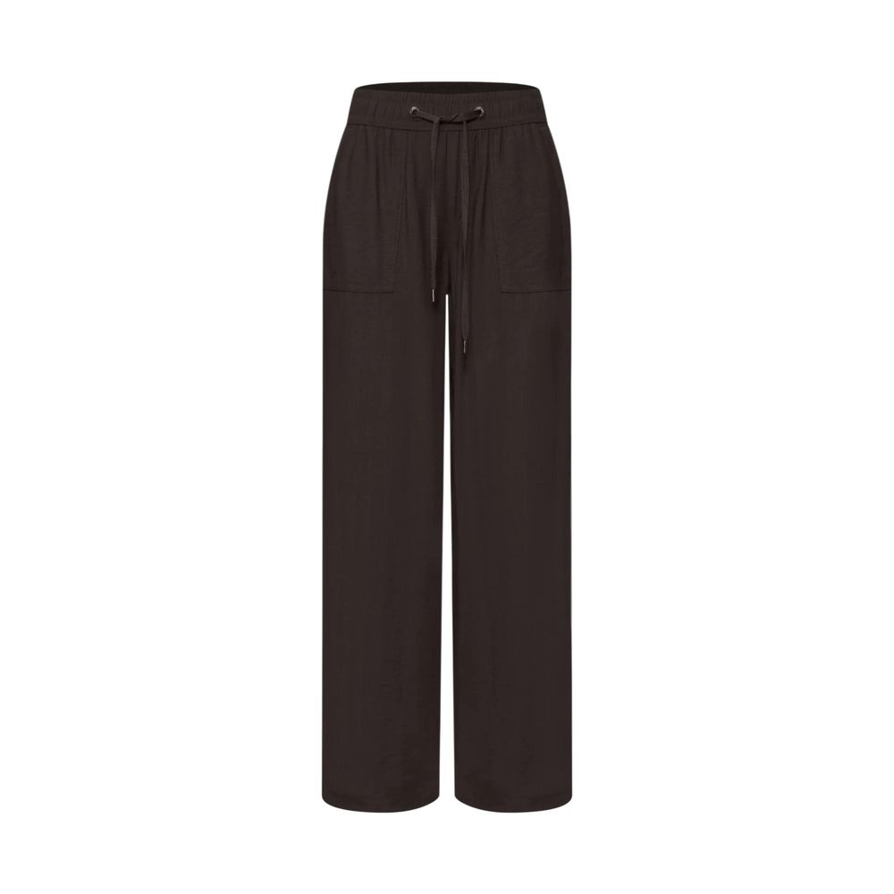 Brown Viscose Casual Pants
