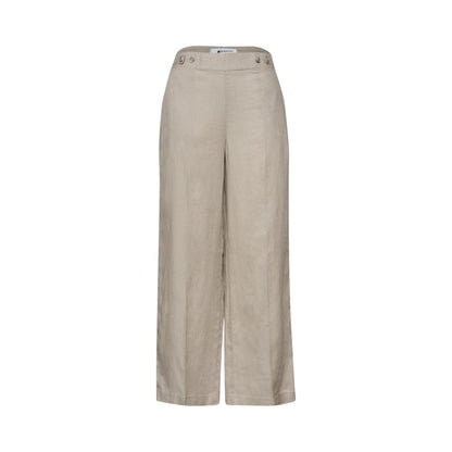 Beige Linen Casual Pants