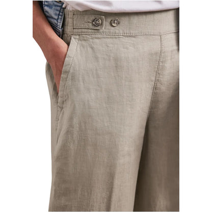 Beige Linen Casual Pants
