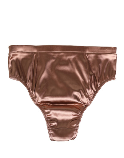 Brown Silk Satin Lingerie Panty Brief Underwear