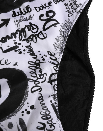 Black White Graphic Logo High Brief Underwear