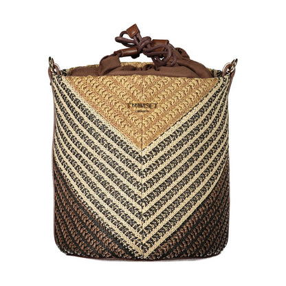 Brown Polyester Women's Bag with Adjustable Strap