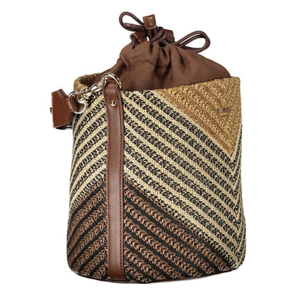 Brown Polyester Women's Bag with Adjustable Strap