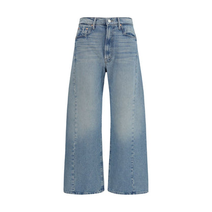 Blue Cotton High-Waisted Jean
