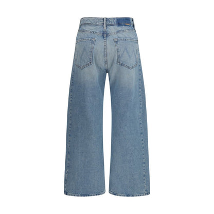 Blue Cotton High-Waisted Jean