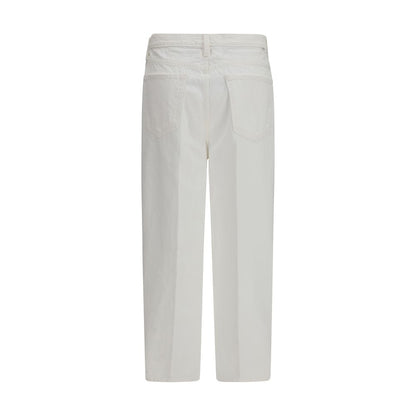 White Cotton Bootcut Jeans