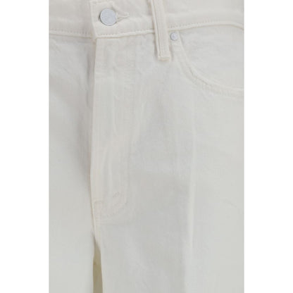 White Cotton Bootcut Jeans