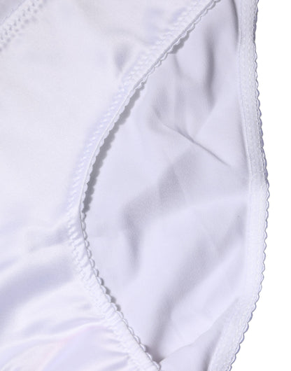 White Silk Stretch Mid Waist Brief Panty Underwear