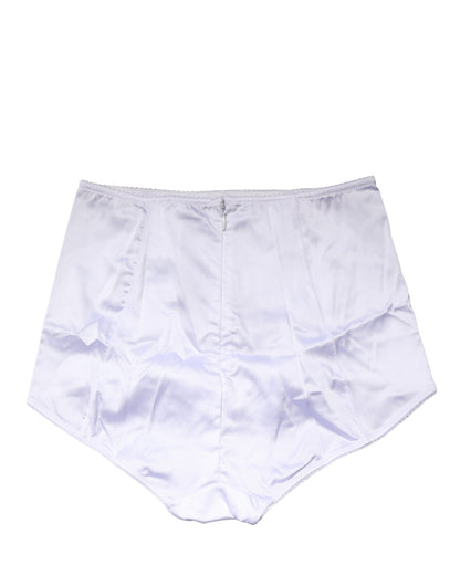 White Silk Blend High Waist Girdle Panty Underwear