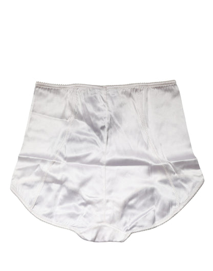 White Silk Blend High Waist Girdle Panty Underwear