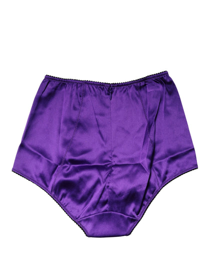 Purple Silk Blend High Waist Girdle Panty Underwear