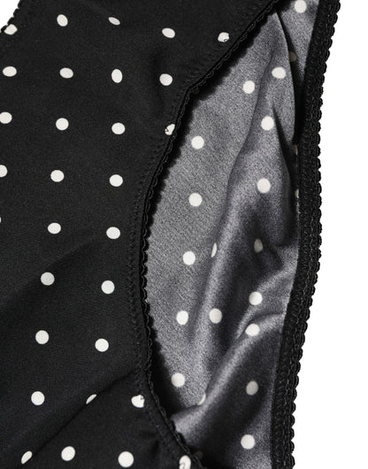Black Polka Dots Mid Waist Brief Panty Underwear