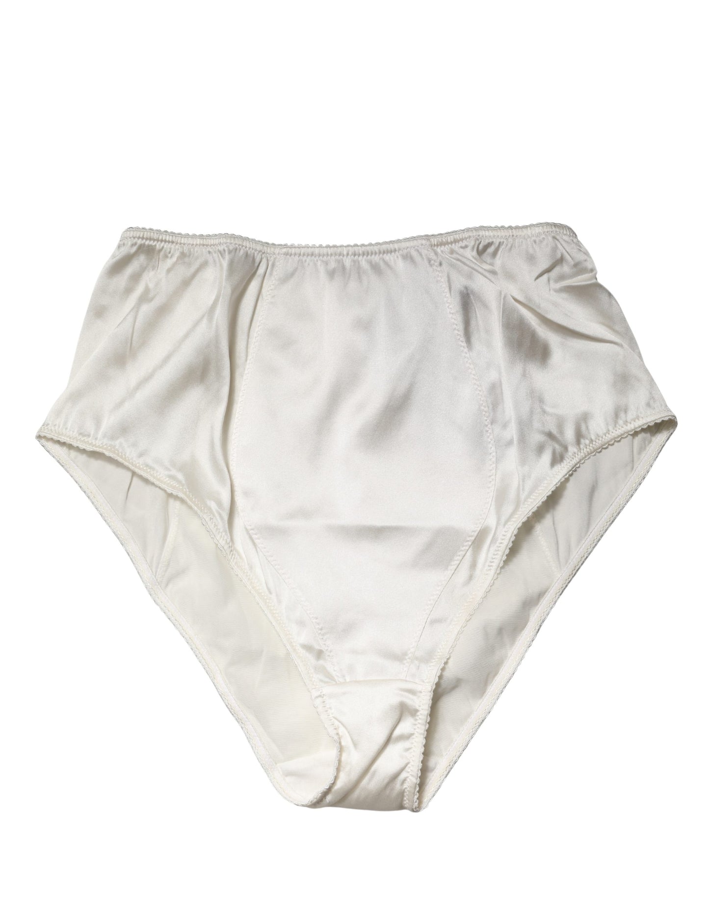 White Silk Blend High Waist Girdle Panty Underwear