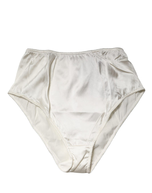 White Silk Blend High Waist Girdle Panty Underwear