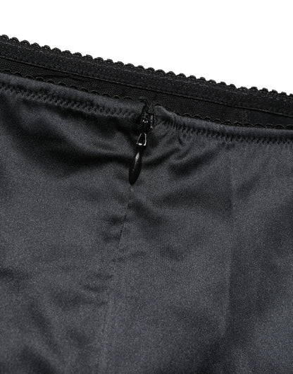 Black Silk Blend High Waist Girdle Panty Underwear