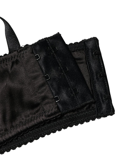 Black Semi-Pad Underwire Balconette Bra Underwear