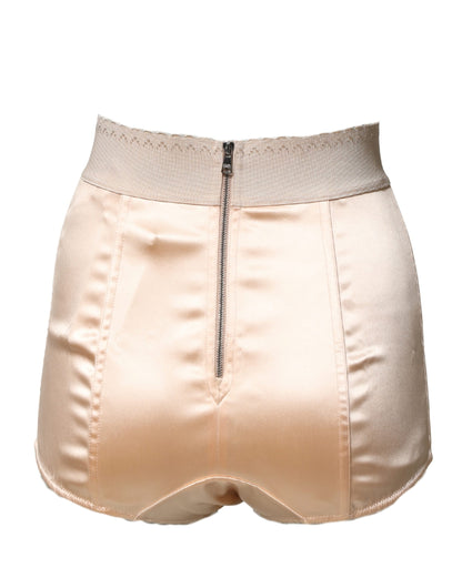 Beige Silk Blend High Waist Girdle Panty Underwear