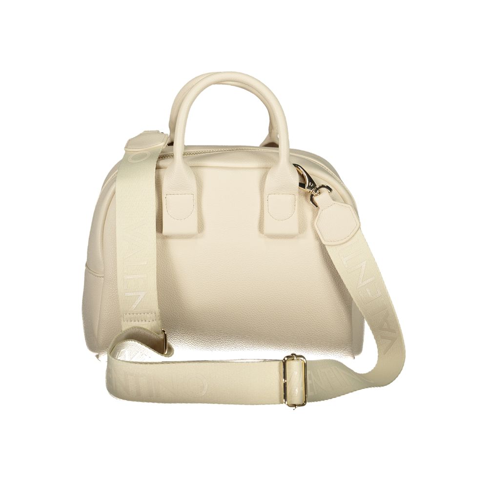 Beige Polyurethane Women Bag