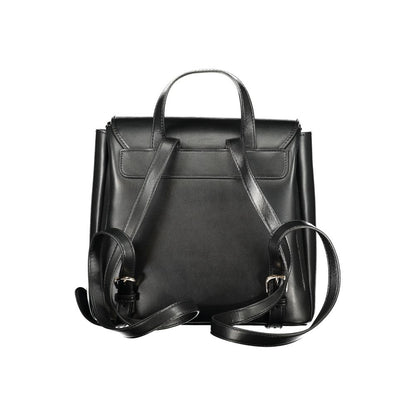 Black Polyurethane Women's Backpack