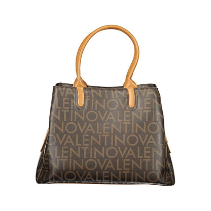 Brown Polyurethane Women's Bag With Handles