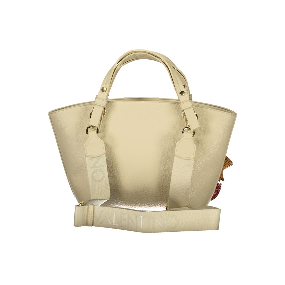 Beige Polyurethane Women's Bag