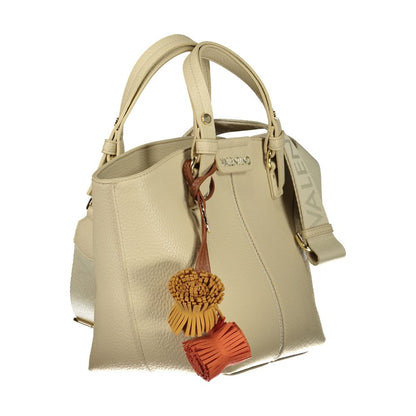 Beige Polyurethane Women's Bag