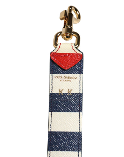 Multicolor Leather Striped Bag Accessory Shoulder Strap
