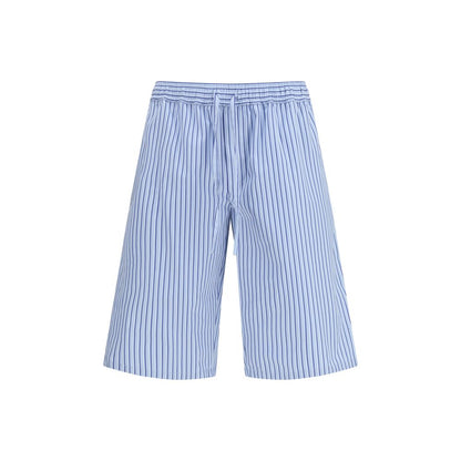 Blue Cotton Bermuda Shorts