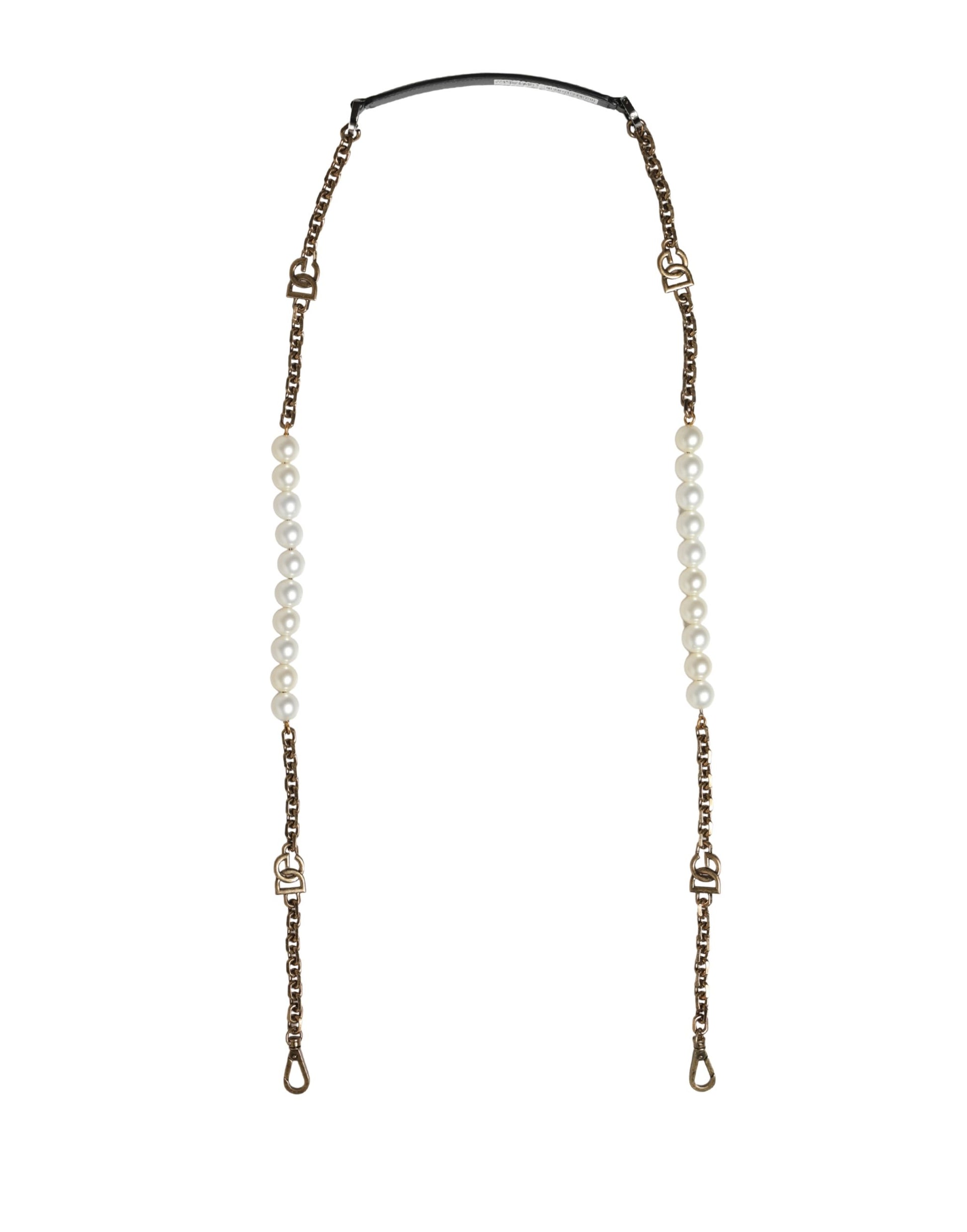 Black Leather Gold Chain Bag Accessory Shoulder Strap