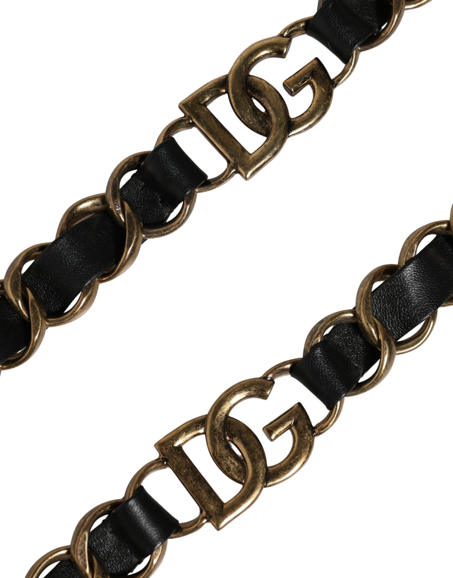 Black Leather Gold Chain Bag Accessory Shoulder Strap